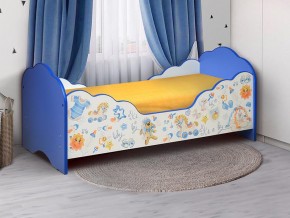 Кровать детская с бортом Малышка №3 700*1400 синяя в Миньяре - minyar.mebel74.com | фото 1