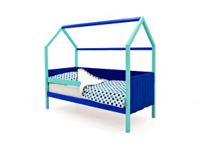 Кровать-домик мягкий Svogen с бортиком мятно-синий в Миньяре - minyar.mebel74.com | фото