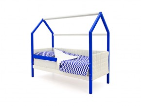 Кровать-домик мягкий Svogen с бортиком сине-белый в Миньяре - minyar.mebel74.com | фото