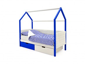 Кровать-домик мягкий Svogen с ящиками сине-белый в Миньяре - minyar.mebel74.com | фото