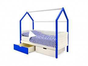 Кровать-домик мягкий Svogen с ящиками сине-белый в Миньяре - minyar.mebel74.com | фото 3