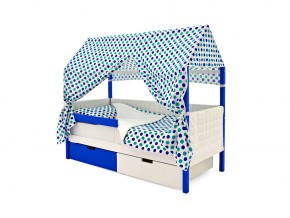 Кровать-домик мягкий Svogen с ящиками и бортиком сине-белый в Миньяре - minyar.mebel74.com | фото 3