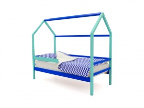 Кровать-домик Svogen с бортиком мятно-синий в Миньяре - minyar.mebel74.com | фото