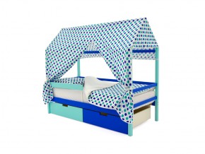 Кровать-домик Svogen с ящиками и бортиком мятно-синий в Миньяре - minyar.mebel74.com | фото 5