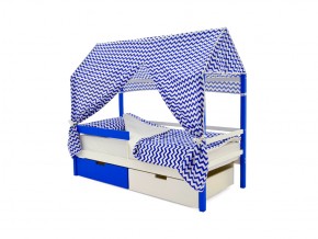 Кровать-домик Svogen с ящиками и бортиком сине-белый в Миньяре - minyar.mebel74.com | фото 4