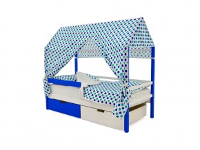 Кровать-домик Svogen с ящиками и бортиком сине-белый в Миньяре - minyar.mebel74.com | фото 5