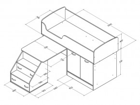 Кровать Дюймовочка 2 Голубая в Миньяре - minyar.mebel74.com | фото 2