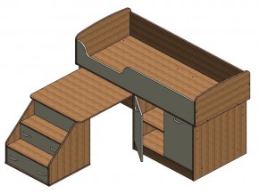 Кровать Дюймовочка 2 Голубая в Миньяре - minyar.mebel74.com | фото 3