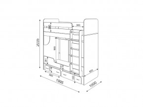 Кровать двухярусная Остин модуль 25 в Миньяре - minyar.mebel74.com | фото 2