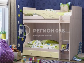 Кровать двухъярусная Бемби МДФ Ваниль матовая в Миньяре - minyar.mebel74.com | фото