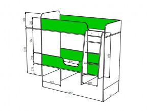 Кровать двухъярусная Малыш двойняшка белый-ирис в Миньяре - minyar.mebel74.com | фото 3