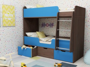 Кровать двухъярусная Малыш двойняшка бодега-голубой в Миньяре - minyar.mebel74.com | фото 1