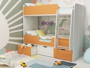 Кровать двухъярусная Малыш двойняшка винтерберг-оранжевый в Миньяре - minyar.mebel74.com | фото