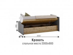 Кровать Харви белый/вотан в Миньяре - minyar.mebel74.com | фото 3