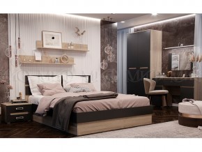 Кровать Ким 1400 Графит софт, сонома в Миньяре - minyar.mebel74.com | фото 2