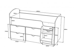 Кровать Малыш-7 белое дерево-бодега в Миньяре - minyar.mebel74.com | фото 2