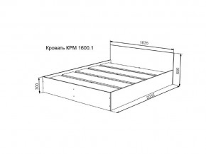 Кровать Мори КРМ1600.1 графит в Миньяре - minyar.mebel74.com | фото 2