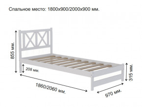 Кровать односпальная Аист-7 Классика белый 1800х900 мм в Миньяре - minyar.mebel74.com | фото 2