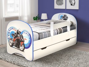 Кровать с фотопечатью с 1 ящиком Мотоцикл 700*1400 в Миньяре - minyar.mebel74.com | фото