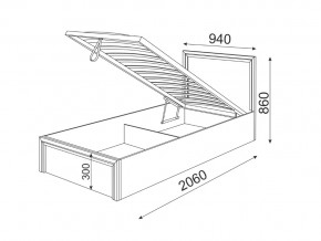 Кровать с подъемным механизмом Остин модуль 22 в Миньяре - minyar.mebel74.com | фото 3