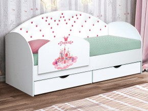 Кровать с продольной мягкой спинкой Корона №4 800х1900 мм белая в Миньяре - minyar.mebel74.com | фото 2