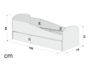 Кровать с ящиком Letmo черничный мусс (рогожка) в Миньяре - minyar.mebel74.com | фото 2