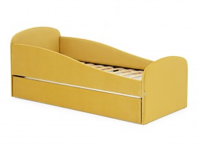Кровать с ящиком Letmo горчичный (велюр) в Миньяре - minyar.mebel74.com | фото 1