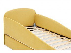 Кровать с ящиком Letmo горчичный (велюр) в Миньяре - minyar.mebel74.com | фото 3