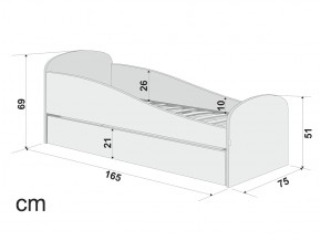 Кровать с ящиком Letmo графит (велюр) в Миньяре - minyar.mebel74.com | фото 2