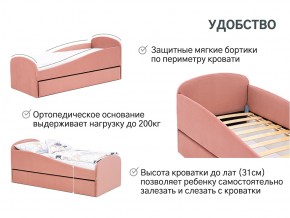 Кровать с ящиком Letmo пудровый (велюр) в Миньяре - minyar.mebel74.com | фото 2