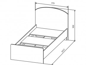 Кровать Сканди КРД900.1 в Миньяре - minyar.mebel74.com | фото 2