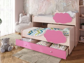 Кровать Соник с ящиком млечный дуб-розовый в Миньяре - minyar.mebel74.com | фото