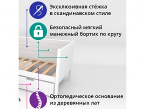 Кровать-тахта мягкая Svogen с бортиком графит-белый в Миньяре - minyar.mebel74.com | фото 2