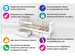 Кровать-тахта мягкая Svogen с ящиками и бортиком дерево-графит в Миньяре - minyar.mebel74.com | фото 3