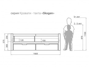 Кровать-тахта Svogen с ящиками и бортиком бежевый-белый в Миньяре - minyar.mebel74.com | фото 3