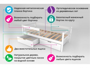 Кровать-тахта Svogen с ящиками и бортиком бежевый-белый в Миньяре - minyar.mebel74.com | фото 4