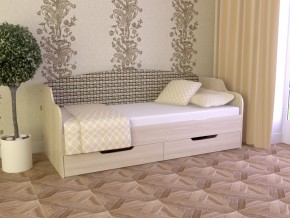 Кровать Юниор Тип 2 Микровелюр-плетенка светлая 800х1600 в Миньяре - minyar.mebel74.com | фото