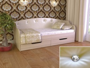 Кровать Юниор Тип 2 шимо светлый/белый перламутр 800х1600 в Миньяре - minyar.mebel74.com | фото