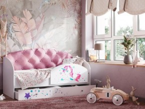 Кровать Звездочка с бортиком Белый-розовый в Миньяре - minyar.mebel74.com | фото