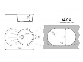 Кухонная мойка MS-5 в Миньяре - minyar.mebel74.com | фото 2