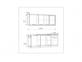 Кухонный гарнитур 11 Грецкий орех 1500 в Миньяре - minyar.mebel74.com | фото 2