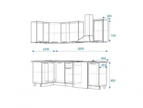 Кухонный гарнитур 13 Грецкий орех 1200*1800 левый в Миньяре - minyar.mebel74.com | фото 2