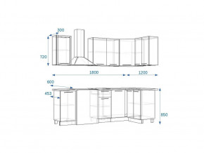 Кухонный гарнитур 13 Грецкий орех 1800*1200 правый в Миньяре - minyar.mebel74.com | фото 2