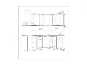 Кухонный гарнитур 14 Грецкий орех 1400*1200 правый в Миньяре - minyar.mebel74.com | фото 2