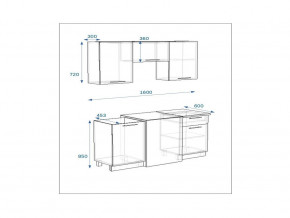 Кухонный гарнитур 6 Грецкий орех 1600 в Миньяре - minyar.mebel74.com | фото 2