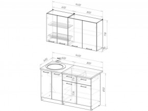 Кухонный гарнитур Антика медиум 2 1400 мм в Миньяре - minyar.mebel74.com | фото 6