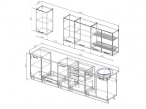 Кухонный гарнитур Бланка 2800 в Миньяре - minyar.mebel74.com | фото 2