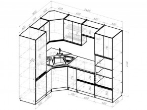 Кухонный гарнитур Ноктюрн оптима 1800х2400 мм в Миньяре - minyar.mebel74.com | фото 5