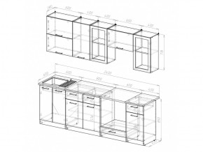 Кухонный гарнитур Ника базис 2400 мм в Миньяре - minyar.mebel74.com | фото 2