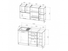 Кухонный гарнитур Ольга медиум 3 1400 мм в Миньяре - minyar.mebel74.com | фото 6